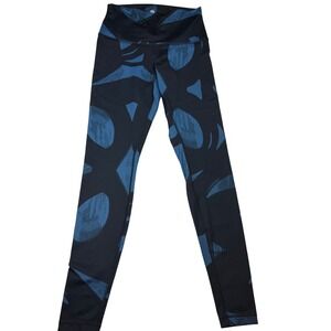 Lululemon Small Wunder Under Roll Down Blue Abstract High Rise Leggings Womens‎